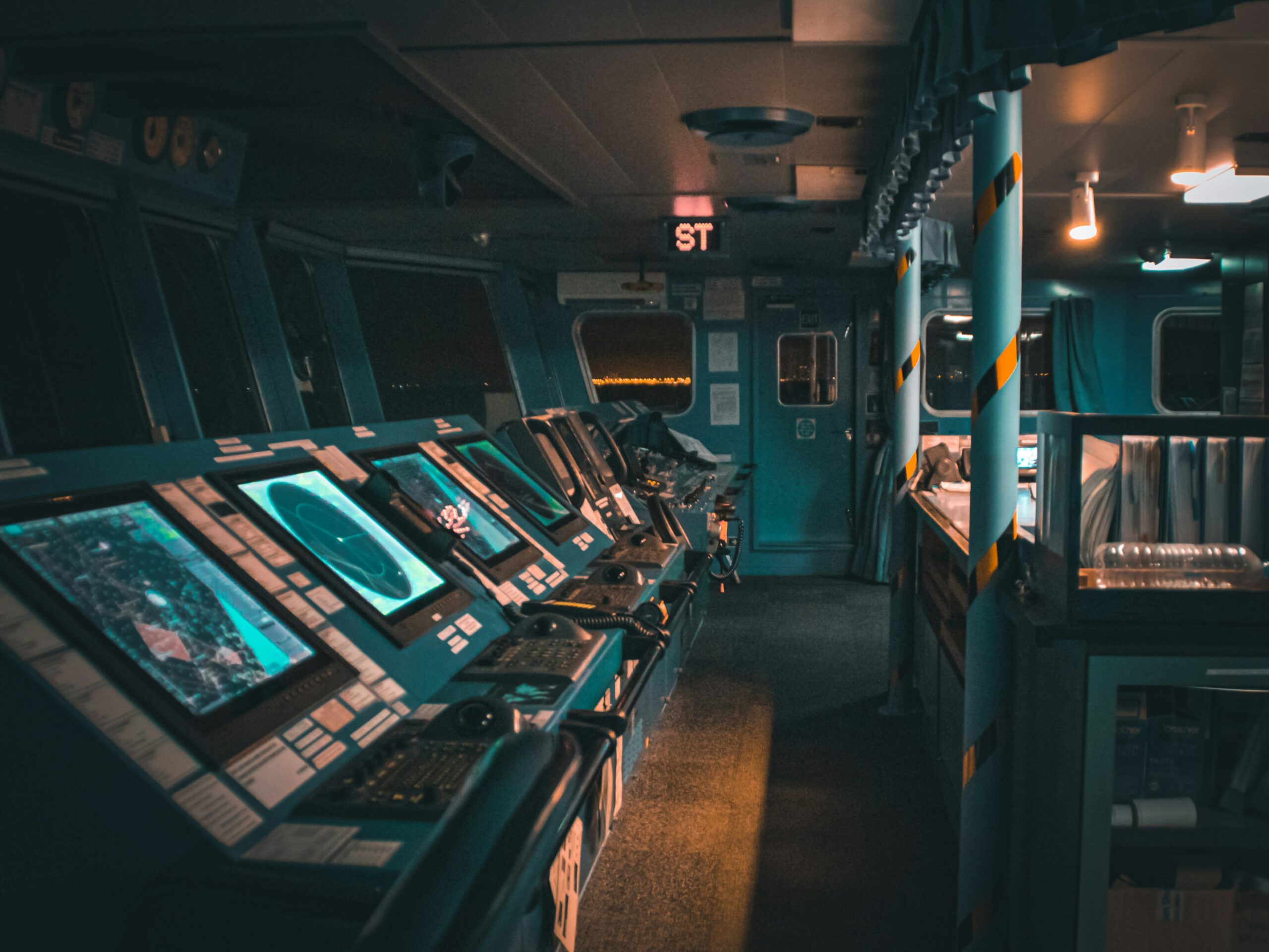 Ship bridge navigation instruments